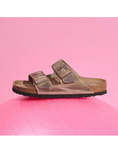 Klapki birkenstock arizona soft footbed oiled leather tabacco brown narrow wąskie damskie/męskie (0552813)