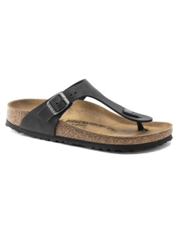 Japonki damskie/męskie birkenstock gizeh nu oiled black regular olejowana skóra na szeroką stopę (0845251)