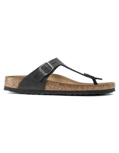 Japonki damskie/męskie birkenstock gizeh nu oiled black regular olejowana skóra na szeroką stopę (0845251)