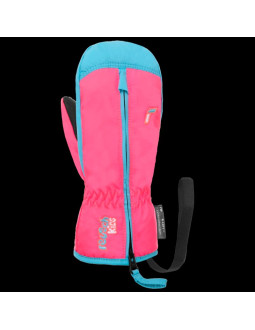 Rękawice zimowe dziecięce reusch ben mitten wodoszczelne ocieplane jednopalczaste różowo-niebieskie (62/85/408/3305) 2