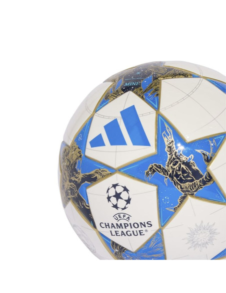 Piłka nożna adidas ucl mini 25/26 league stage biało-niebiesko-złota jp1544