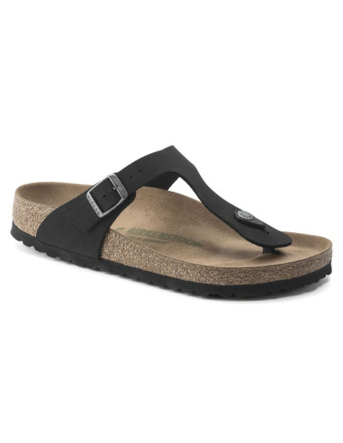 Japonki birkenstock gizeh birko-flor damskie narrow black na wąską stopę wegańskie czarne (1020487)
