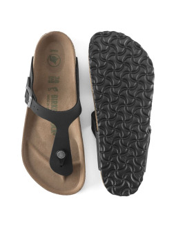 Japonki birkenstock gizeh birko-flor damskie narrow black na wąską stopę wegańskie czarne (1020487) 2