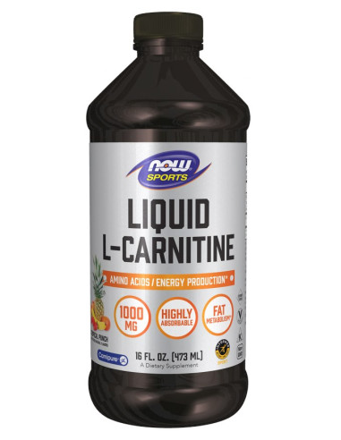 Now Foods L-Carnitine Liquid 1000 Mg Tropical Punch - L-Karnityna 1000 Mg Smak Topical (473 Ml)