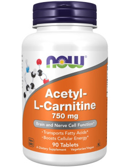 Now Foods Acetylo-L-Karnityna 750 Mg (90 Tabl.)