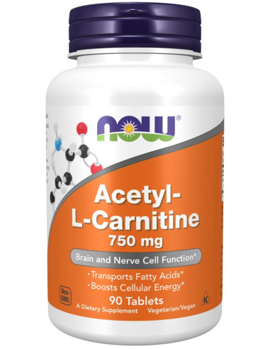 Now Foods Acetylo-L-Karnityna 750 Mg (90 Tabl.)