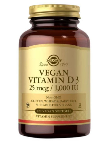 Solgar Vitamin D3 25 Mcg (1000 Iu) - Witamina D3 (120 Kaps.)
