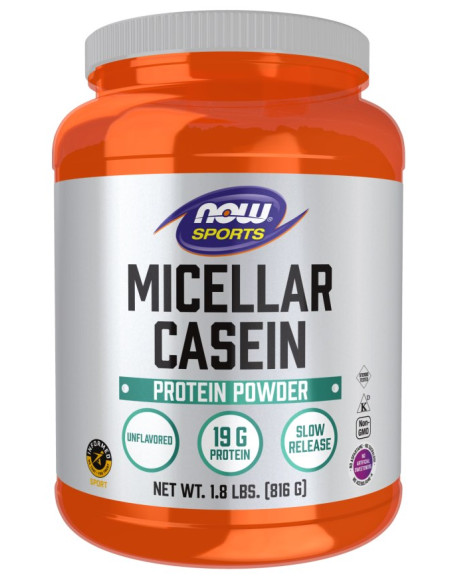 Now Foods Micellar Casein, Unflavored Powder - Kazeina Micelarna Sport (816 G)