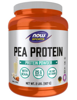 Now Foods Pea Protein Vanilla Toffee - Izolat Białka Grochu Wanilia-Toffi (907 G)