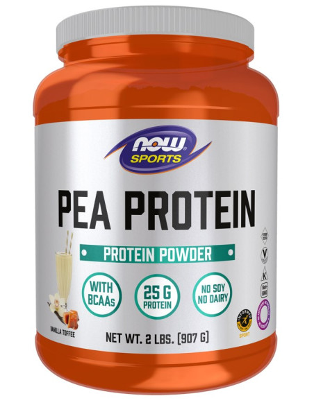Now Foods Pea Protein Vanilla Toffee - Izolat Białka Grochu Wanilia-Toffi (907 G)