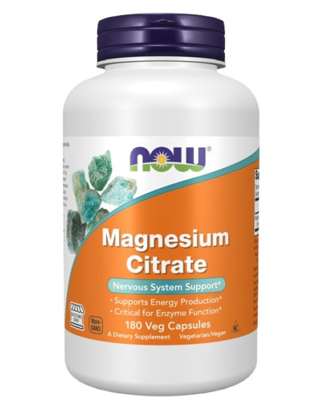 Now Foods Magnesium Citrate - Cytrynian Magnezu (180 Kaps.)