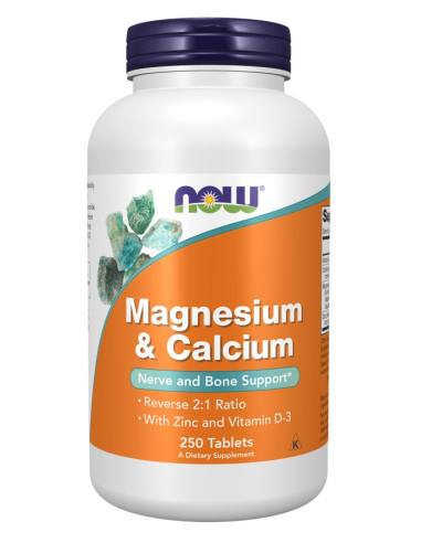 Now Foods Magnesium & Calcium - Magnez 266 Z Wapniem, Cynkiem I Witaminą D (250 Tabl.)