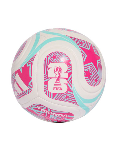 Piłka nożna adidas world cup 26 trionda club biało-różowo-błękitna jd8054