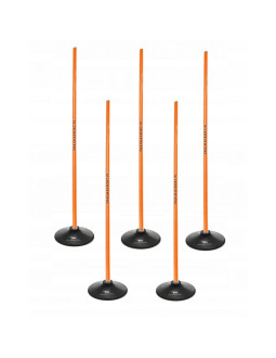 Tor przeszkód slalomowy 160cm laski + podstawa 1,5kg żółty