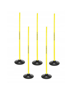 Tor przeszkód slalomowy 160cm laski + podstawa 1,5kg żółty 2