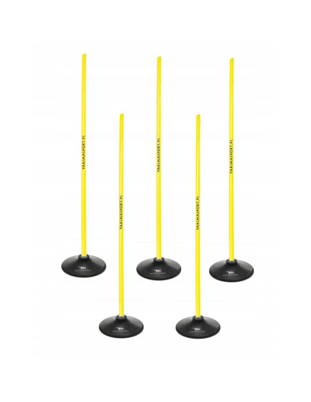 Tor przeszkód slalomowy 160cm laski + podstawa 1,5kg żółty