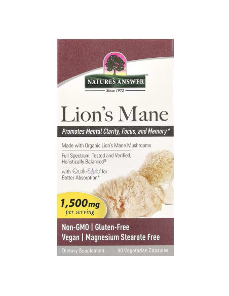 Nature's Answer Lion's Mane 1500 Mg - Soplówka Jeżowata (90 Kaps.)