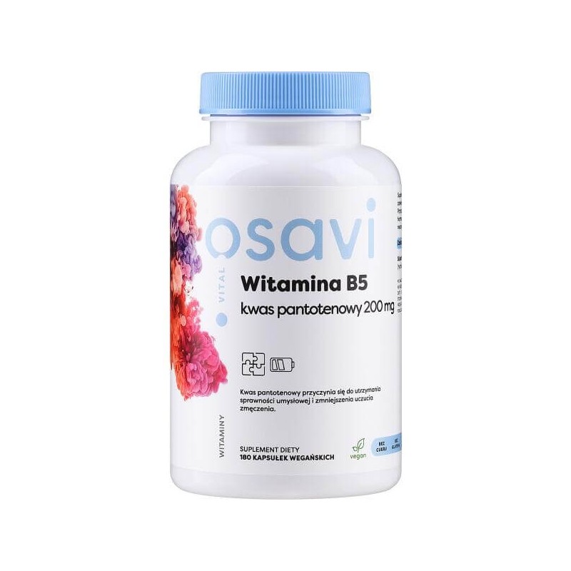 Witamina B5 - Kwas pantotenowy 200 mg (180 kaps.)