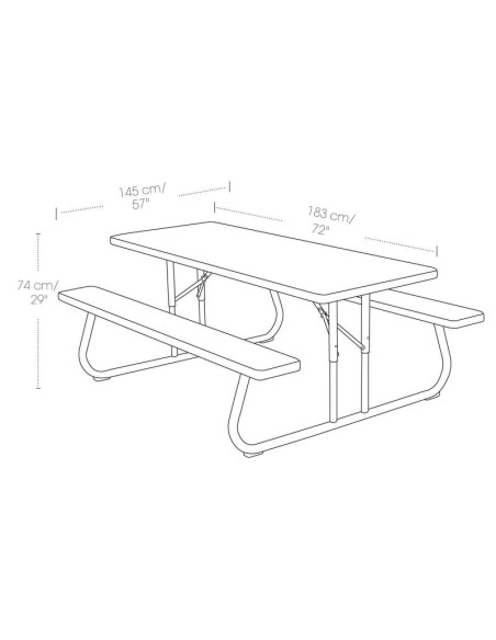 Stół piknikowy 183 cm 60112