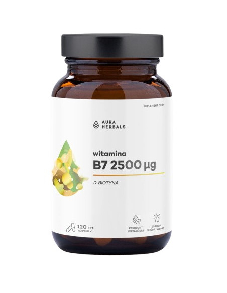 Aura Herbals Witamina B7 2500 Μg, Biotyna (60 Kaps.)