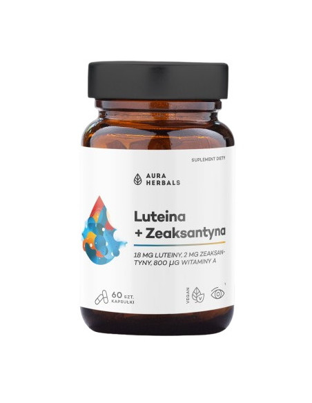 Aura Herbals Luteina + Zeaksantyna + Witamina A (60 Kaps.)