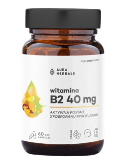 Aura Herbals Witamina B2 R-5-P 40 Mg, Ryboflawina (60 Kaps.)