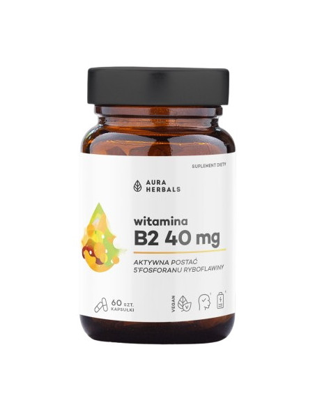 Aura Herbals Witamina B2 R-5-P 40 Mg, Ryboflawina (60 Kaps.)