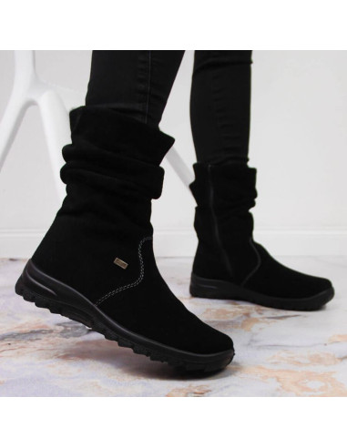 Skórzane botki ocieplane rieker w