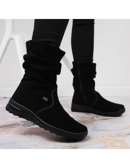 Skórzane botki ocieplane rieker w