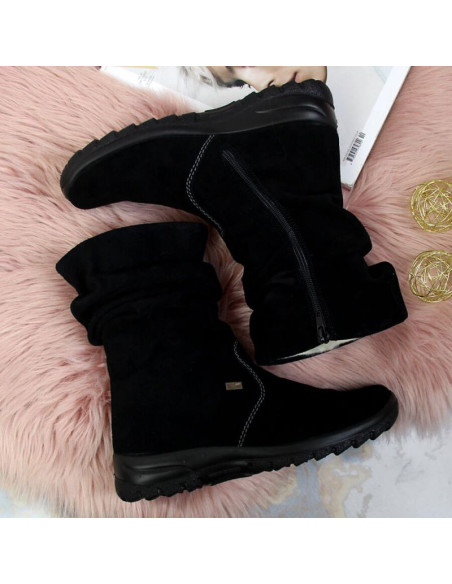 Skórzane botki ocieplane rieker w