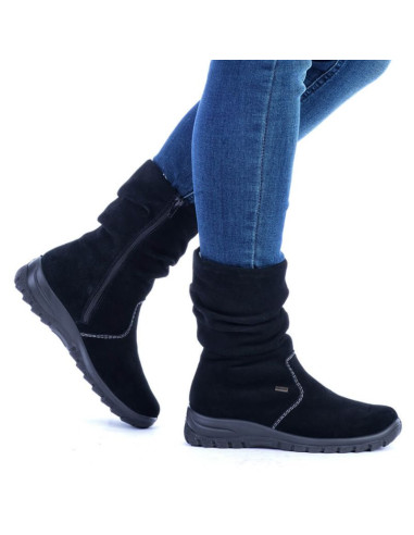 Skórzane botki ocieplane rieker w