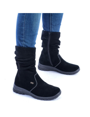 Skórzane botki ocieplane rieker w