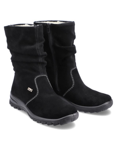 Skórzane botki ocieplane rieker w