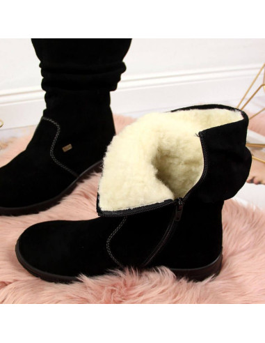 Skórzane botki ocieplane rieker w