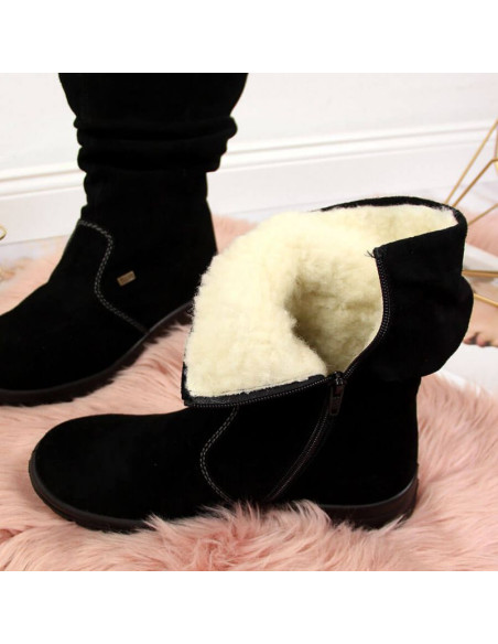 Skórzane botki ocieplane rieker w