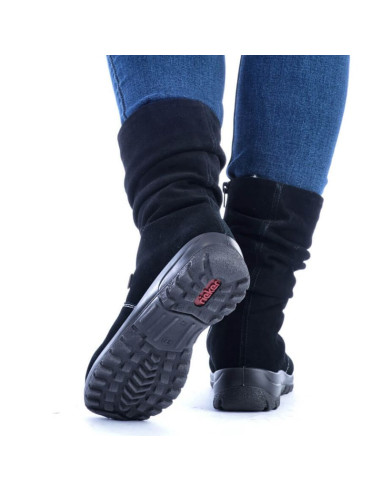 Skórzane botki ocieplane rieker w