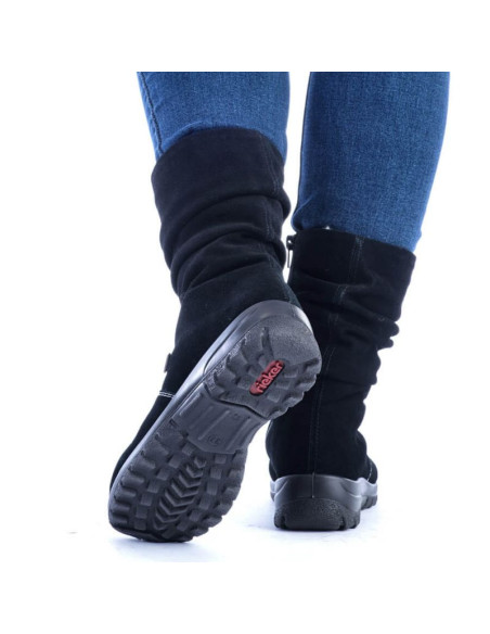 Skórzane botki ocieplane rieker w