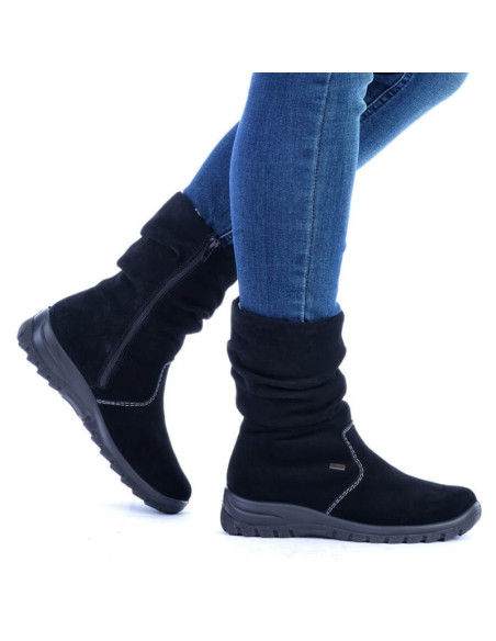 Skórzane botki ocieplane rieker w