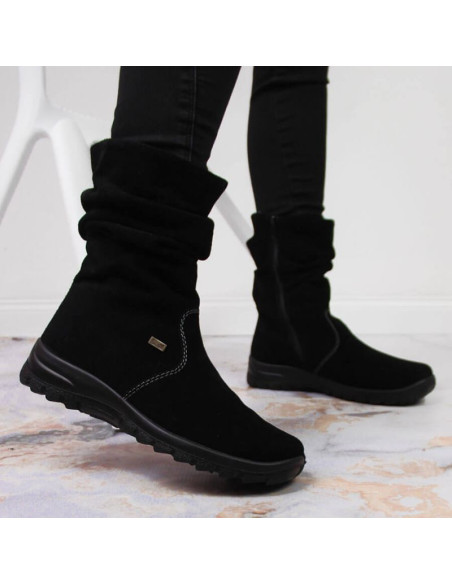 Skórzane botki ocieplane rieker w