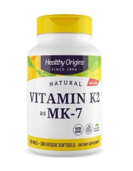 Healthy Origins Vitamin K2 Mk7 - Witamina K 100 Mcg (180 Kaps.)