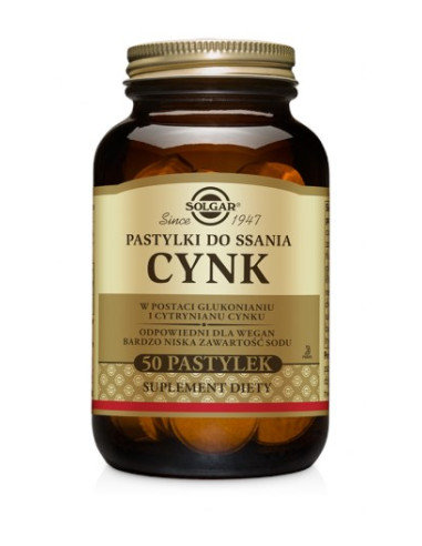 Solgar Flavo-Zinc Lozenges - Cynk Do Ssania (50 Tabl.)