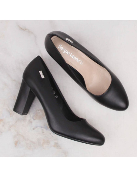 Czółenka na słupku sergio leone w sk193