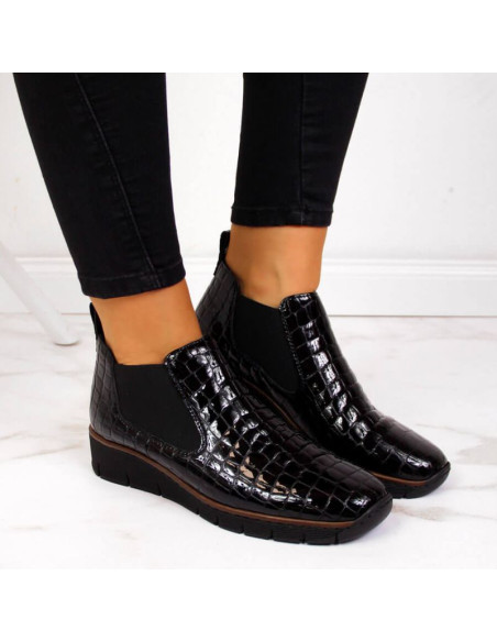 Botki skórzane skóra węża rieker w