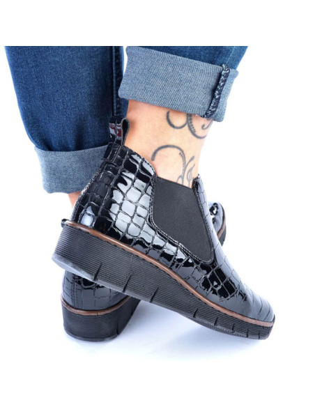 Botki skórzane skóra węża rieker w