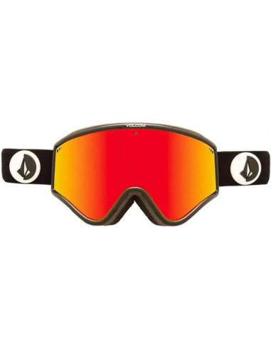 Gogle snowboardowe damskie/męskie volcom yae sportowe narciarskie ochrona uv czerwone (vg0722300)