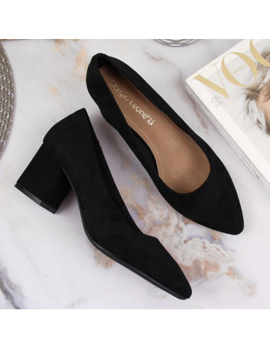 Czółenka na obcasie sergio leone w sk358