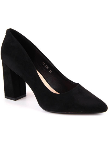 Czółenka na słupku zamszowe sergio leone w sk316