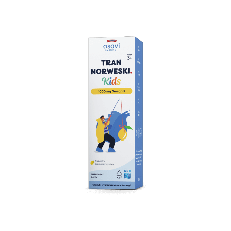 Tran Norweski Kids 1000 mg Omega 3 - smak cytrynowy (50 ml)