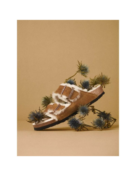 Klapki birkenstock arizona shearling mink w