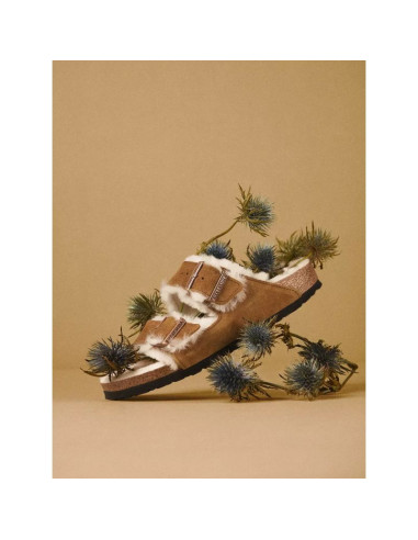 Klapki birkenstock arizona shearling mink w